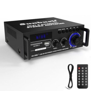Sunbuck Stereo Amplifier Bluetooth 5.0, 2 Channel 300Wx2