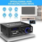 Sunbuck Stereo Amplifier Bluetooth 5.0, 2 Channel 300Wx2