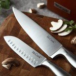 McCook® German Stainless Steel Kitchen Knife Set, Built-in Sharpener