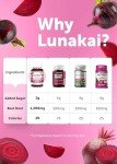 Lunakai Beet Root Gummies with Proprietary Antioxidant Blend - Heart & Circulation Support, Delicious Non-GMO Beet Chews for High Blood Pressure, 60ct