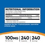 Nutricost 5-HTP 100mg, 240 Capsules VIP Quality