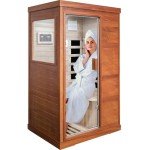OUTEXER Far Infrared Sauna Home Sauna Spa Room Low-EMF Canadian Hemlock Wood 800W Indoor Saunas with Control Panel and Tempered Glass Door, Room:35.2 * 27.6 * 61.6Inch