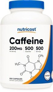 Nutricost 500 Caps Caffeine Pills, 200mg Serving