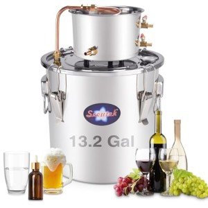 50L Alcohol Still Distiller Kit with Thermometer & Pump