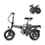 APYEAR Electric Bike for Adults,Electric Bicycle with 48V 12Ah Removable Battery,14" Folding Ebike, 20MPH Commuting Electric Bike, High Brushless Gear Motor