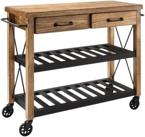 Industrial Rolling Kitchen Cart - Natural Finish by Crosley