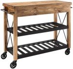 Industrial Rolling Kitchen Cart - Natural Finish by Crosley