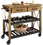Industrial Rolling Kitchen Cart - Natural Finish by Crosley
