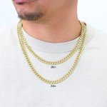 Nuragold 10k Yellow Gold Cuban Link Chain Necklace