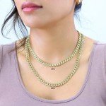 Nuragold 10k Yellow Gold Cuban Link Chain Necklace