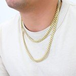 Nuragold 10k Yellow Gold Cuban Link Chain Necklace