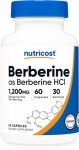 Berberine HCl 600mg, 60 Veg Caps - Gluten-Free