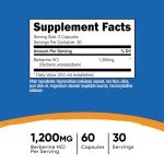 Berberine HCl 600mg, 60 Veg Caps - Gluten-Free