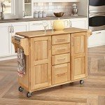 Home Styles Kitchen Center with Breakfast Bar, Natural