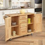 Home Styles Kitchen Center with Breakfast Bar, Natural