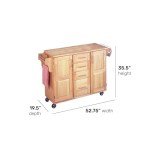 Home Styles Kitchen Center with Breakfast Bar, Natural