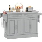 Portable Rolling Kitchen Island Cart with Stainless Steel Top