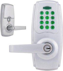 BRINKS Commercial Keypad Entry Lever, Satin Chrome Finish