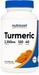 Nutricost Turmeric Curcumin with BioPerine 2300mg, 120 Capsules