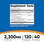 Nutricost Turmeric Curcumin with BioPerine 2300mg, 120 Capsules