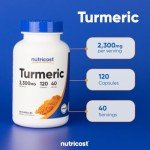 Nutricost Turmeric Curcumin with BioPerine 2300mg, 120 Capsules