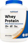 5lb Nutricost Whey Protein Powder, Unflavored Concentrate
