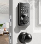 Matte Black Keyless Entry Door Lock with Handle