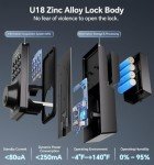 Matte Black Keyless Entry Door Lock with Handle