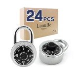 24 Pack Black Combination Locks, 2" Wide