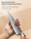 XINZUO 8-Piece Damascus Kitchen Knife Set with Block