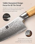 XINZUO 8-Piece Damascus Kitchen Knife Set with Block