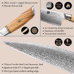 XINZUO 8-Piece Damascus Kitchen Knife Set with Block
