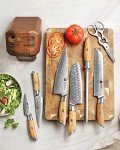 XINZUO 8-Piece Damascus Kitchen Knife Set with Block