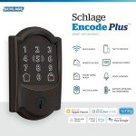 Schlage Encode Plus WiFi Deadbolt Smart Lock, Aged Bronze