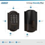Schlage Encode Plus WiFi Deadbolt Smart Lock, Aged Bronze