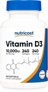Nutricost Vitamin D3 10,000 IU, 240 Capsules - Potent