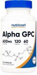 Nutricost Alpha GPC 600mg, 120 Veg Capsules - Non-GMO