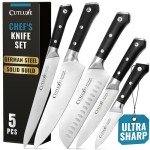 Cutluxe 5-Piece Chef's Knife Set with German Steel