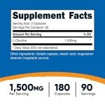 Nutricost L-Citrulline 1500mg, 180 Capsules - VIP Smart Shopper