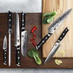 SHAN ZU 7-Piece Damascus Chef Knife Set