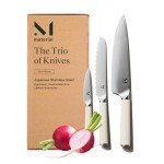 Carbon Stainless Japanese Chef's Knife Trio with Razor-Sharp Blade
