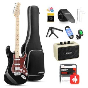 Donner DST-152B Electric Guitar Kit with Amp, Bag, Accessories
