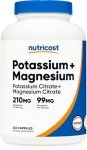 Nutricost Citrate Capsules (99mg Potassium, 210mg Magnesium) 240