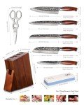 YARENH 8-Piece Damascus Chef Knife Set with Dalbergia Wood Block