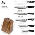 SHAN ZU 7-Piece Damascus Kitchen Knife Set