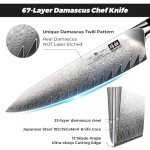 SHAN ZU 7-Piece Damascus Kitchen Knife Set