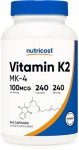Nutricost Vitamin K2 (MK4) 240 Capsules - Gluten Free