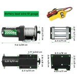 2000lb ATV Electric Winch with Remote Control & Mounting Plate