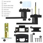 Matte Black Privacy Door Levers, 8 Pack