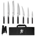 Shun Cutlery 8 Piece Student Knife Set with Roll